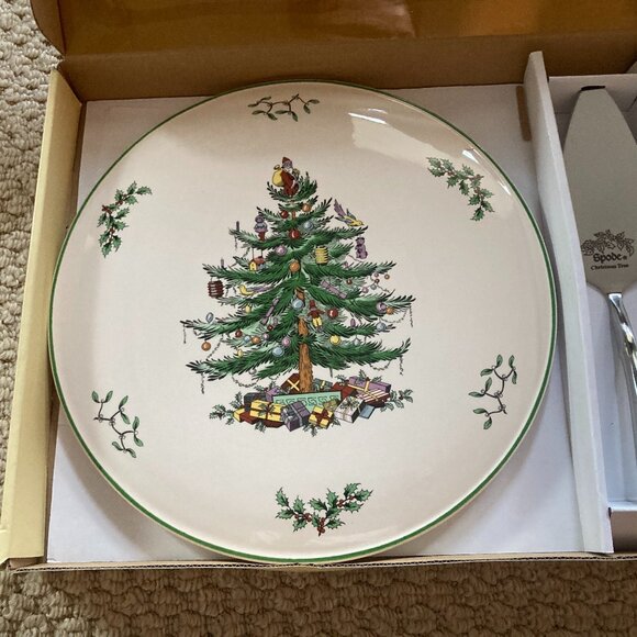 Spode Christmas Tree Cake Plate and Server - Picture 6 of 8